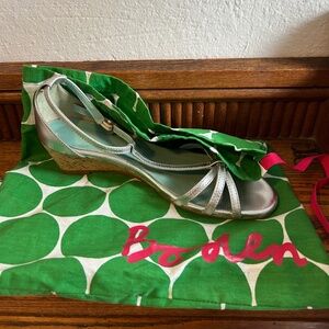 Boden Silver sandal, cork sole, size 38
